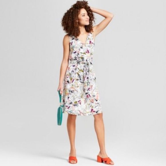 a new day Dresses & Skirts - NEW A New Day Tropical Floral Vacay Multicolor Slip Shift Dress